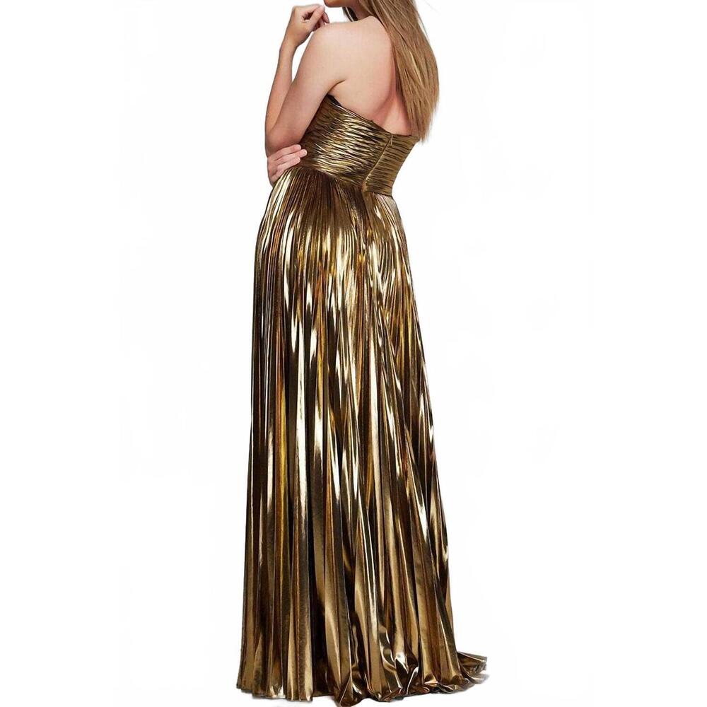 NEW JOVANI metallic cutout evening gown in gold - Picture 2 of 2